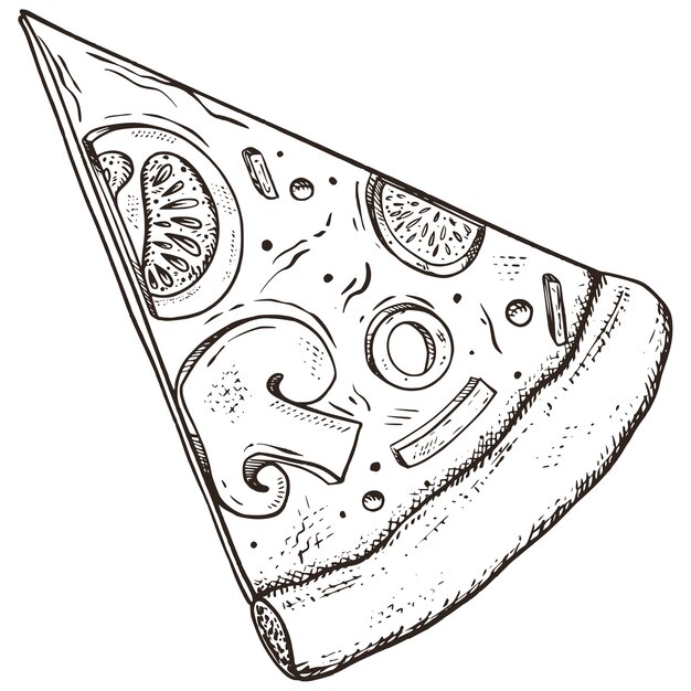Alimentos italianos aislados de tiza