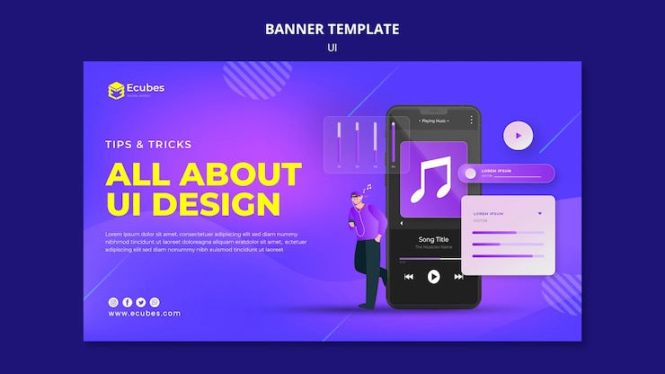 PSD Gratis all about ui design banner template
