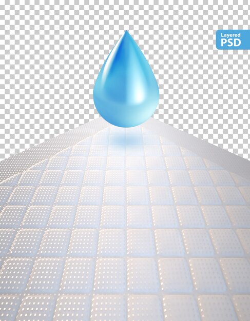almohadilla blanca con gota de agua