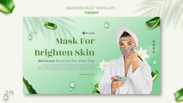 Aloë vera natuurlijke cosmetica banner sjabloonontwerp