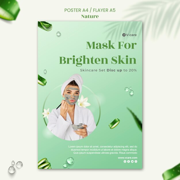 Aloë vera natuurlijke cosmetica poster en flyer sjabloonontwerp