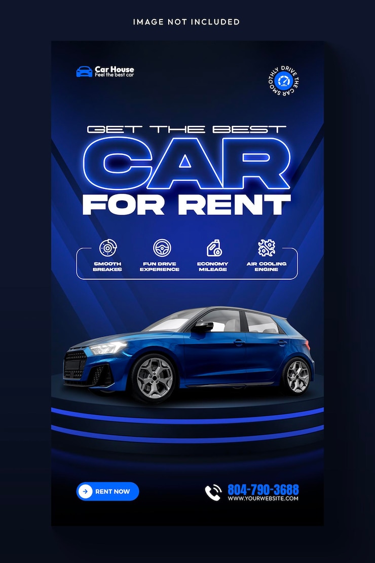 PSD gratuito alquiler de coches y modelos de historias de instagram y facebook para automóviles