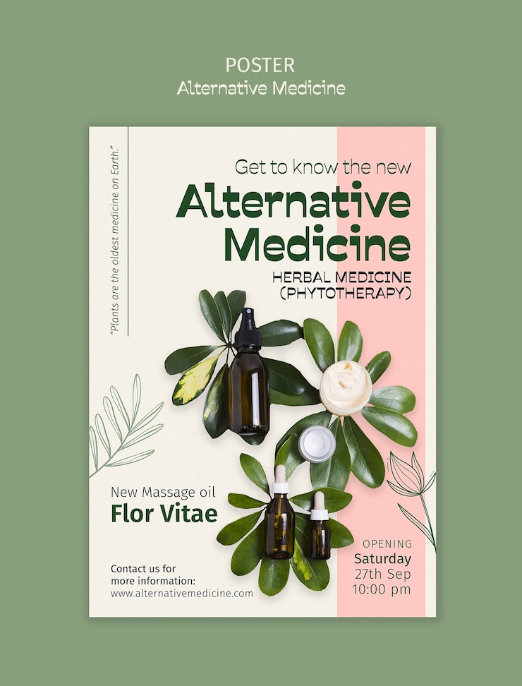 PSD gratuito alternative medicine poster template