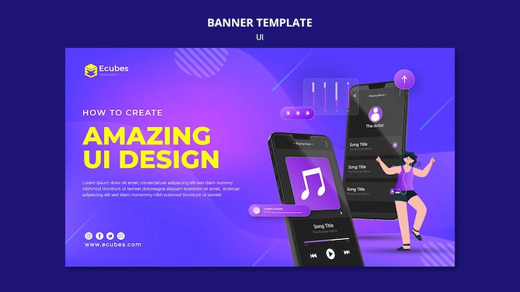 PSD Gratis amazing ui design banner template