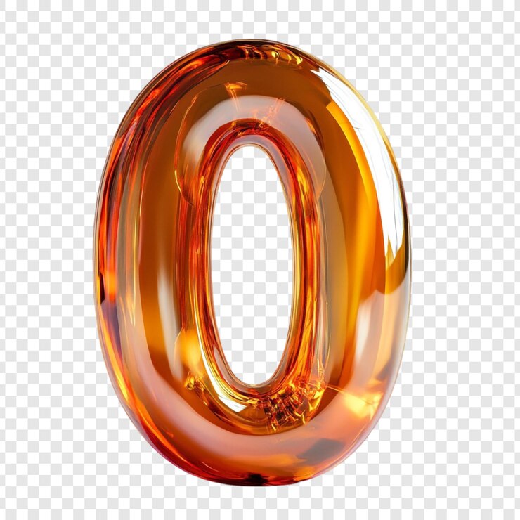 PSD Gratis amber glass number zero a digit of liquid gold