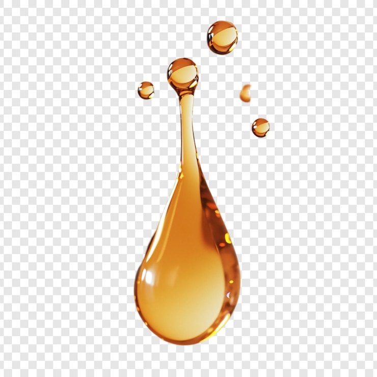 PSD Gratis amber liquid droplet a stunning closeup of a falling drop