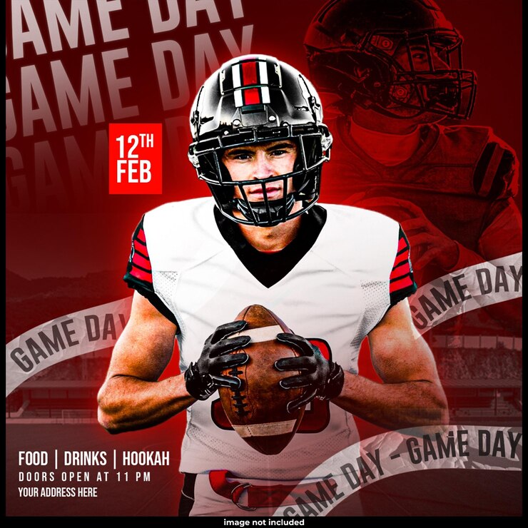 Gratis PSD american football flyer of sociale media sjabloon