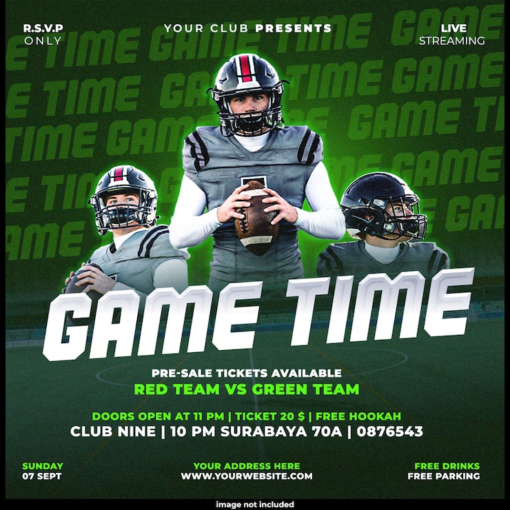 PSD Gratis american football flyer or social media template