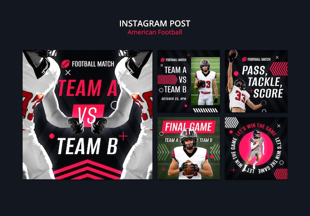 Gratis PSD american football template design