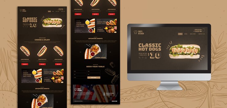 PSD Gratis american hot dogs landing page template