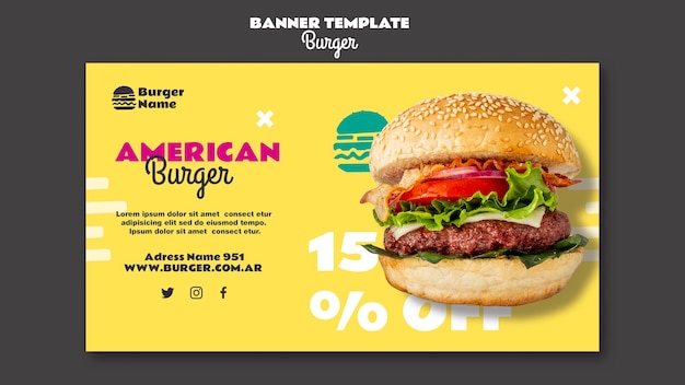 Amerikaanse Hamburger banner websjabloon