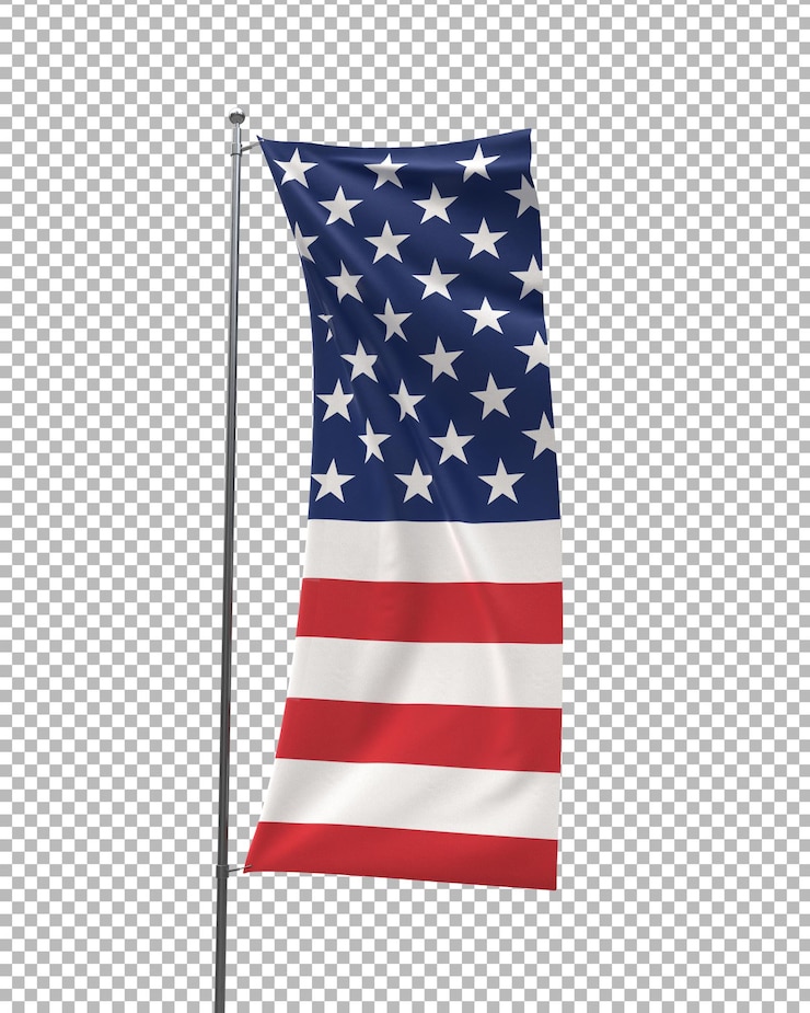 Gratis PSD amerikaanse vlaggen op doorzichtig
