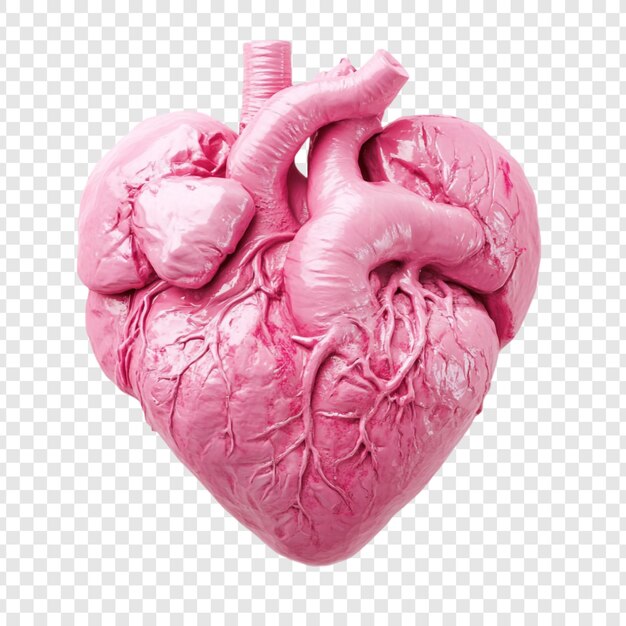 Anatomia del cuore umano rosa Rendering 3D dettagliato di un cuore umano realistico