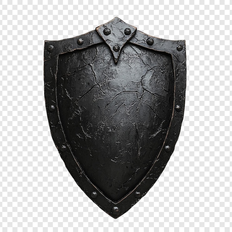 PSD Gratis ancient black medieval shield a symbol of protection