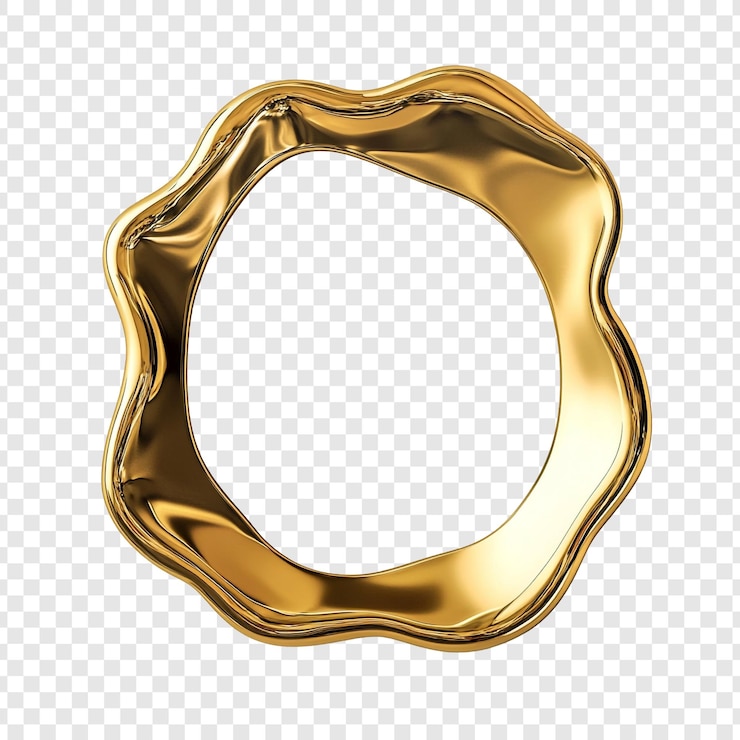 PSD gratuito anello d'oro liquido astratto cornice d'oro
