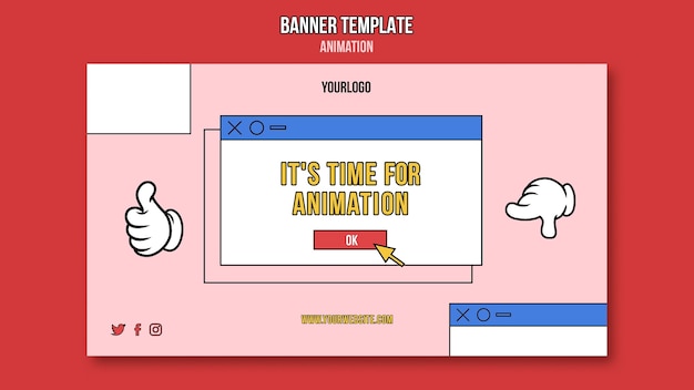 Animatie online klas sjabloon voor spandoek