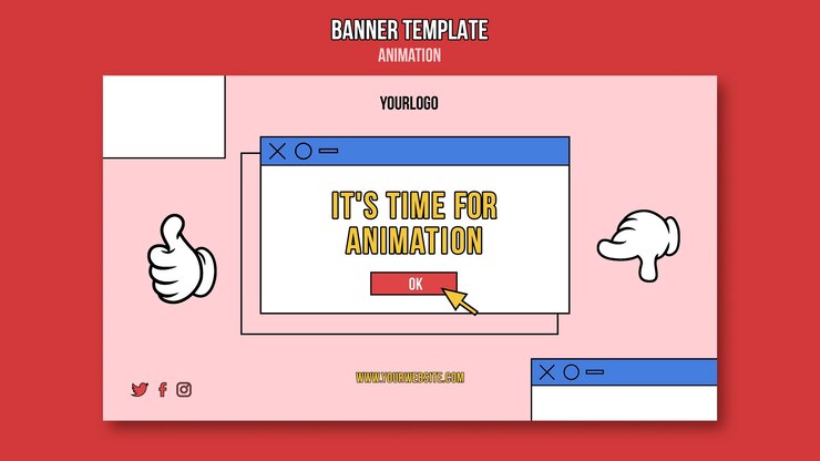 PSD Gratis animation online class banner template
