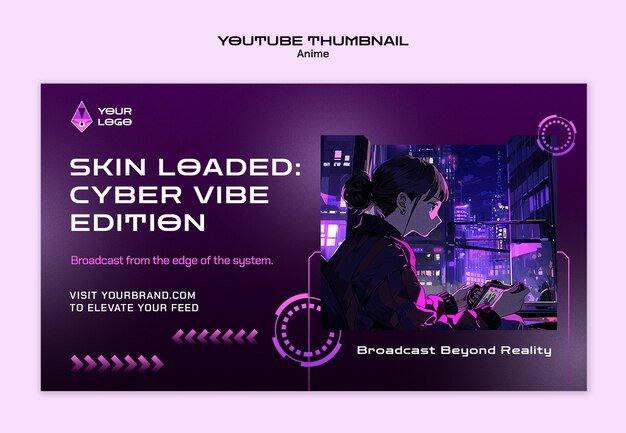 Anime de cyberpunk en miniatura en youtube: edición de vibraciones cibernéticas