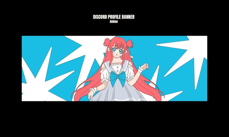 PSD Gratis anime girl discord profile banner