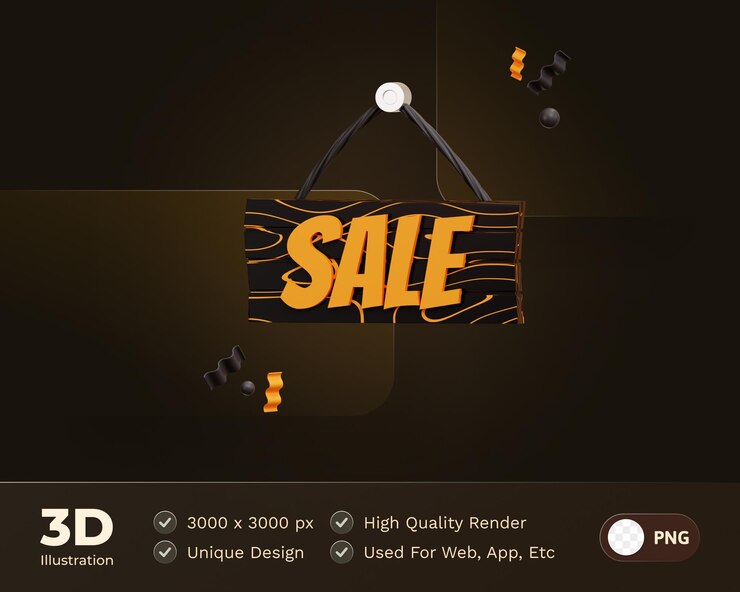 PSD Gratis announcement sale board 3d illustration e commerce