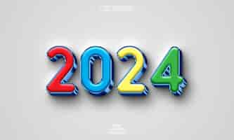 PSD gratuito año nuevo 2024 efecto de texto editable 3d