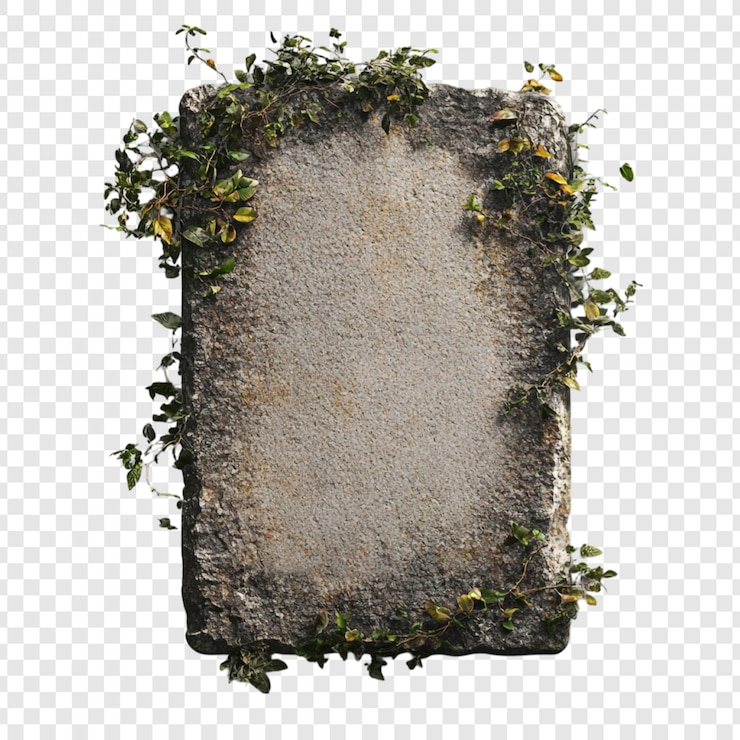 PSD gratuito antica lastra di pietra con ivy una consistenza rustica d'epoca