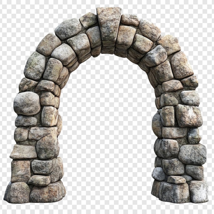 PSD gratuito antico arco di pietra un rendering 3d di un arco di pietra rustico