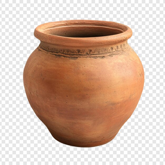 Antigua olla de arcilla Un recipiente rústico de barro marrón