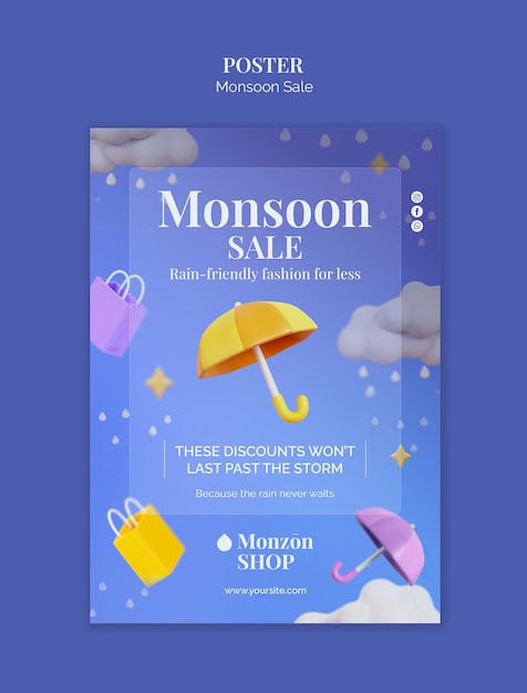 Anuncio de cartel de venta de monzones