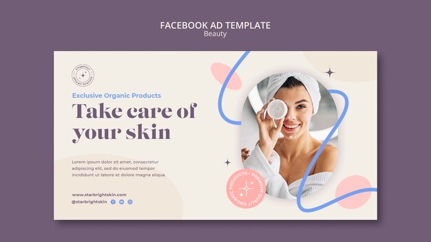 Anuncio de facebook de diseño de belleza minimalista.