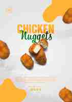 PSD gratuito anuncio de nuggets de pollo de plantilla