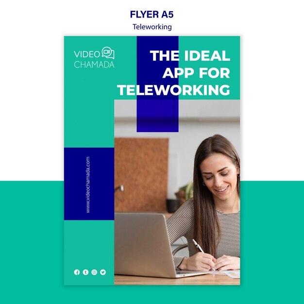 La aplicación ideal para la plantilla de volante de teletrabajo
