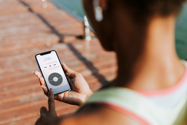 Aplicación de música en el teléfono.