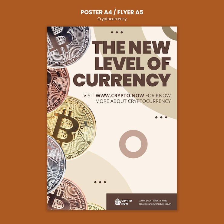 PSD gratuito apprendimento del modello di volantino per il trading di criptovalute