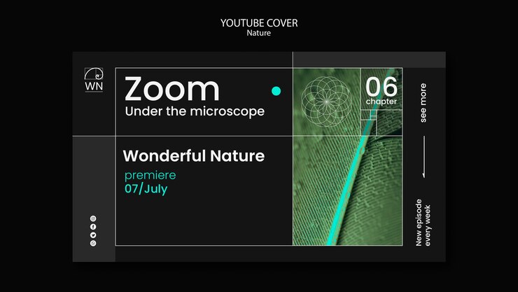 PSD gratuito aprende sobre la naturaleza portada de youtube