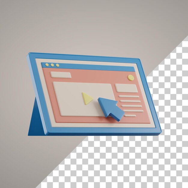 Aprendizaje en línea 3D en tableta