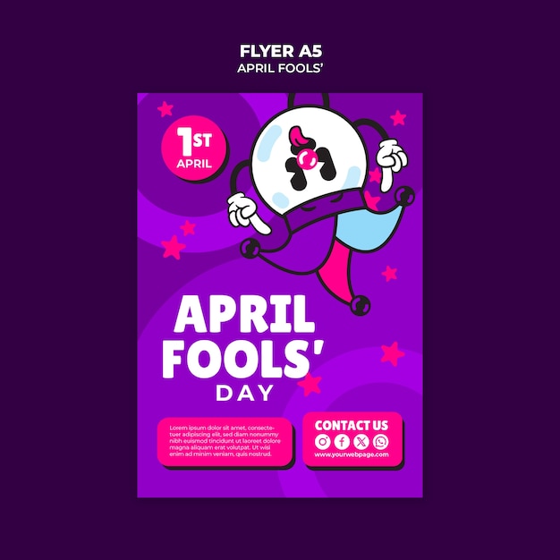 Gratis PSD april fool's day sjabloonontwerp