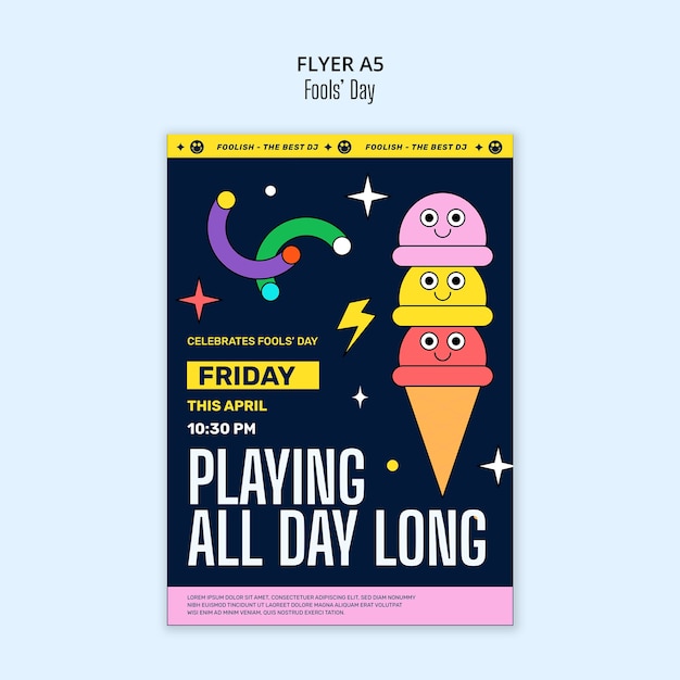 Gratis PSD april fools' viering poster sjabloon