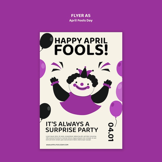 April fools' viering poster sjabloon