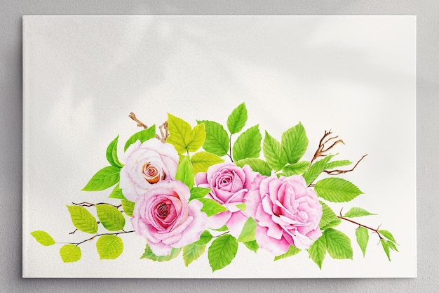 Gratis PSD aquarel bloemen krans ontwerp