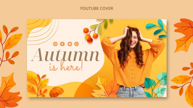 Aquarel herfst YouTube-sjabloonontwerp