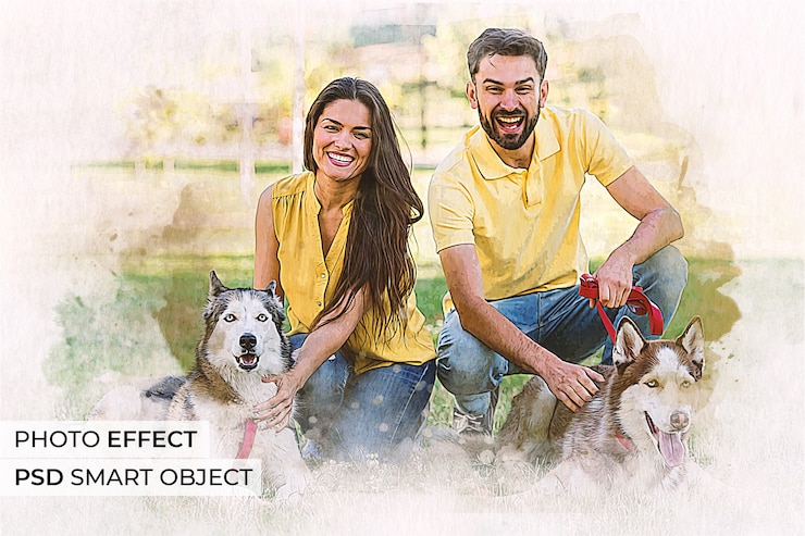 Gratis PSD aquarel levensstijl foto effect