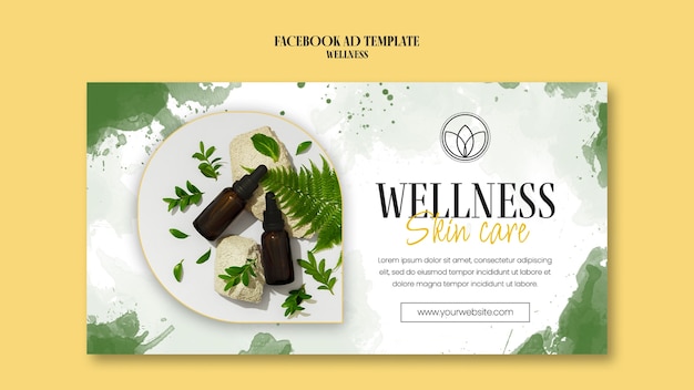 Gratis PSD aquarel wellness-ontwerpsjabloon