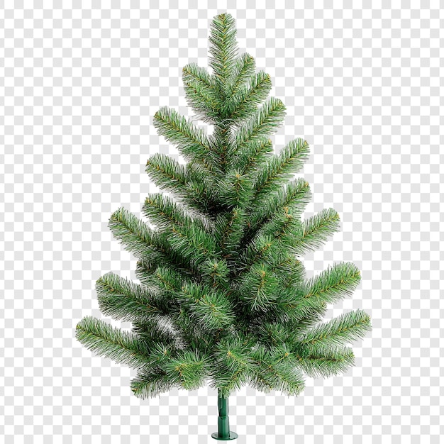 Un árbol artificial de Navidad verde y exuberante listo para la decoración