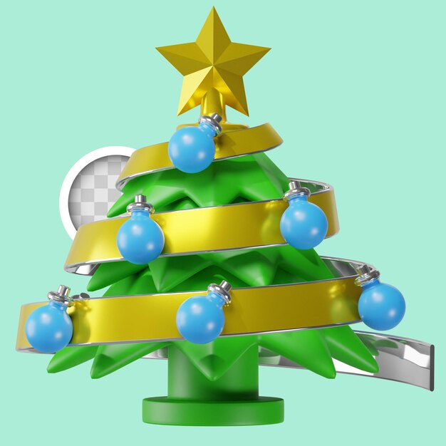 Árbol de Navidad con esferas de Navidad ilustración 3d