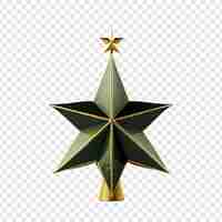 PSD gratuito un árbol de navidad con una estrella aislada en un fondo transparente
