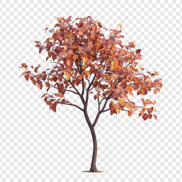 PSD gratuito árbol de otoño una representación en 3d de un pequeño árbol con un follaje de otoño vibrante