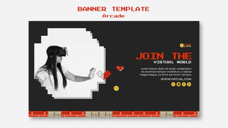 PSD Gratis arcade banner template
