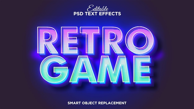 Arcade retro game-teksteffect met moderne kleurstijl