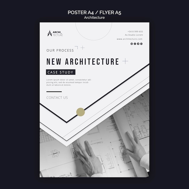 Gratis PSD architectuur concept poster sjabloon